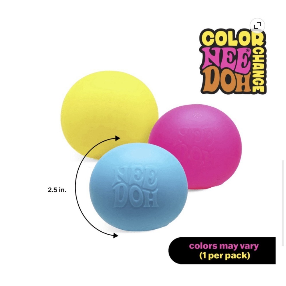 NEW Schylling NeeDoh Yellow Color Change Stress Reliever Squeeze Ball